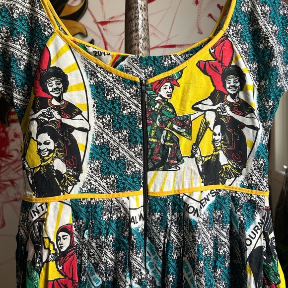 Ankara Dress Handmade Colorful Graphic Print Mini Dress Free Size - Picture 14 of 16